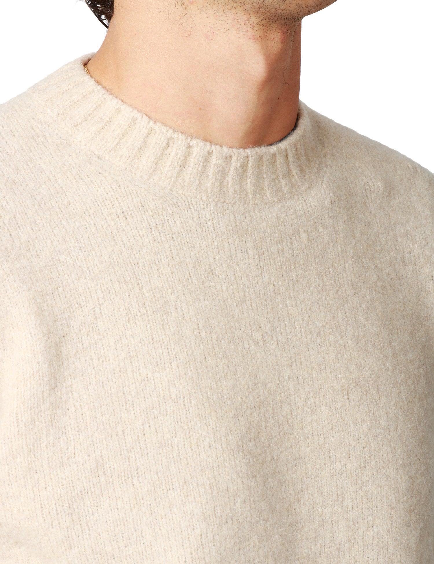 MAGLIONE UOMO KANGRA NATURALE GIROCOLLO RASATO