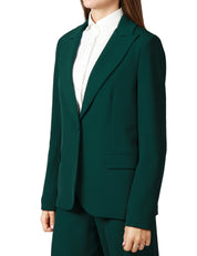 COMPLETO DONNA KONTATTO VERDE BOTTIGLIA CON GIACCA MONOPETTO E PANTALONE PALAZZO