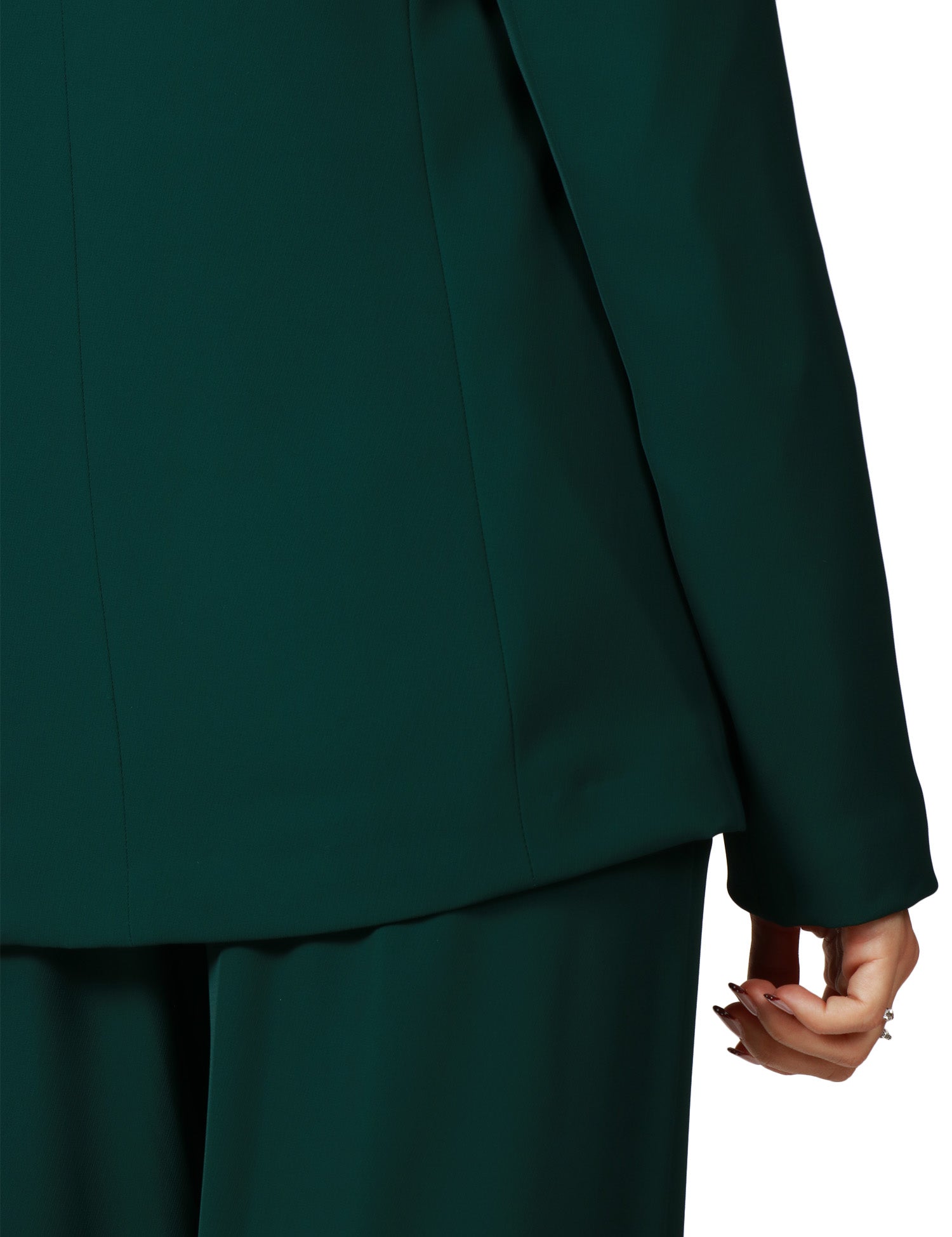 COMPLETO DONNA KONTATTO VERDE BOTTIGLIA CON GIACCA MONOPETTO E PANTALONE PALAZZO