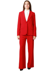 COMPLETO DONNA KONTATTO CILIEGIA GIACCA MONOPETTO E PANTALONE PALAZZO