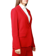 COMPLETO DONNA KONTATTO CILIEGIA GIACCA MONOPETTO E PANTALONE PALAZZO