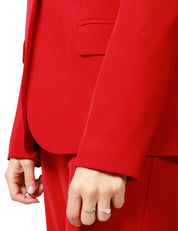 COMPLETO DONNA KONTATTO CILIEGIA GIACCA MONOPETTO E PANTALONE PALAZZO