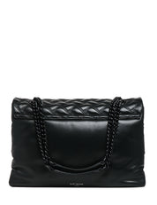 BORSA KURT GEIGER KENSINGTON DRENCH BLACK XXL IN NAPPA CON IMPUNTURA IMBOTTITA E TESTA DI AQUILA IN TONO