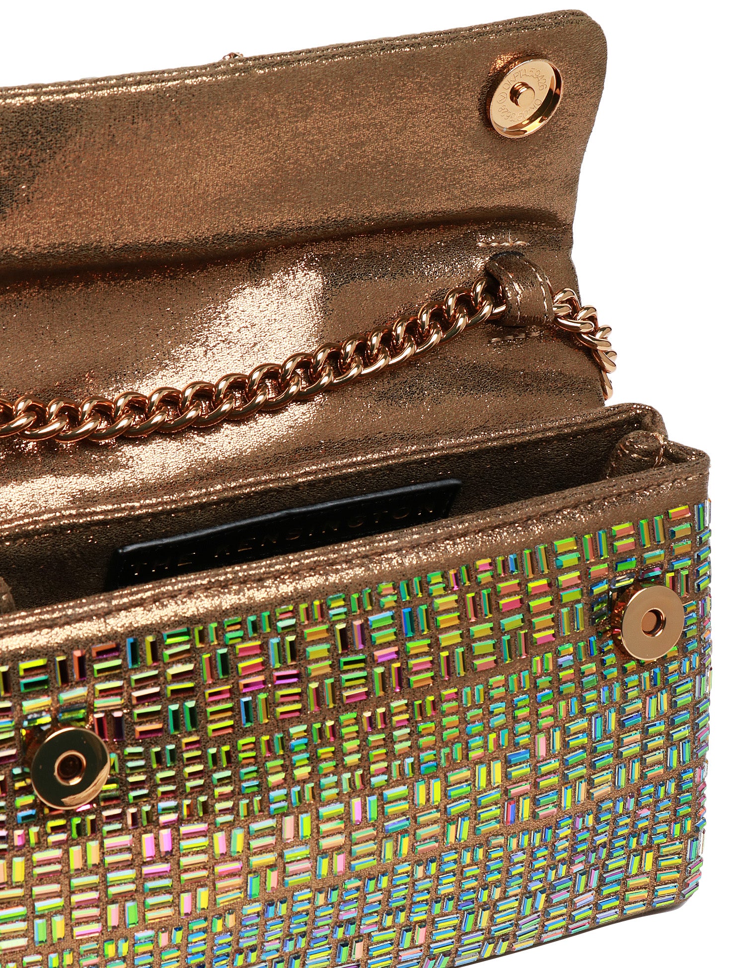 BORSA DONNA KURT GEIGER KENSINGTON CHAIN GOLD MULTICOLOR CON CATENA E TRACOLLA