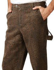 PANTALONE UOMO MAISON CRAZY WORKER 3.2 NUT CAMOUFLAGE MODELLO WORKER LEOPARDATO IN COTONE
