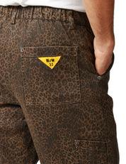 PANTALONE UOMO MAISON CRAZY WORKER 3.2 NUT CAMOUFLAGE MODELLO WORKER LEOPARDATO IN COTONE