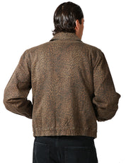GIUBBOTTO BOMBER UOMO MAISON CRAZY WORKER 2.0 LEOPARD CON COLLETTO E ZIP