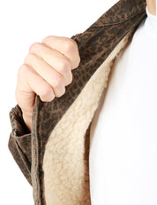 GIUBBOTTO BOMBER UOMO MAISON CRAZY WORKER 2.0 LEOPARD CON COLLETTO E ZIP