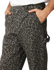 PANTALONE UOMO MAISON CRAZY WORKER 3.2 GREY LEOPARD IN COTONE