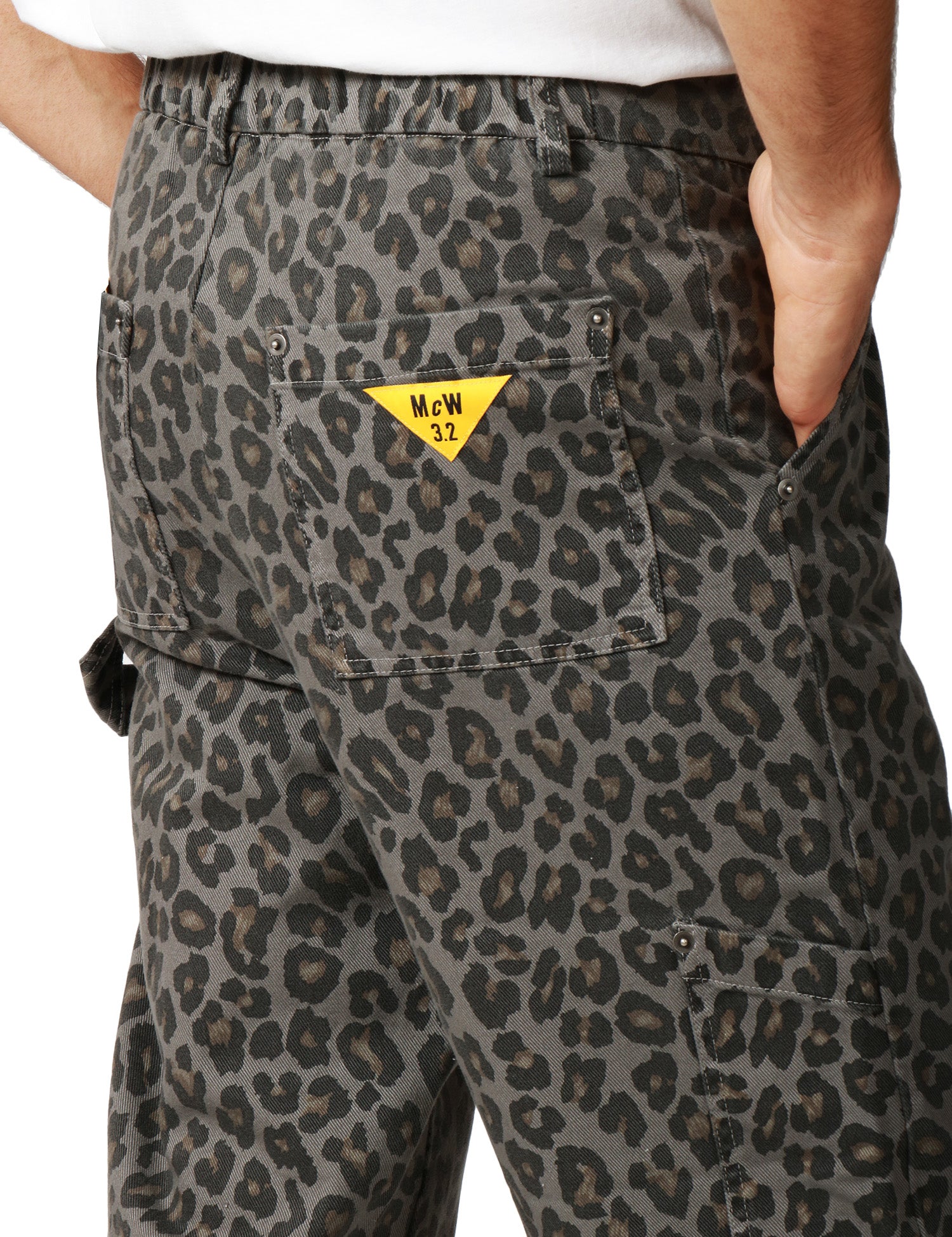 PANTALONE UOMO MAISON CRAZY WORKER 3.2 GREY LEOPARD IN COTONE