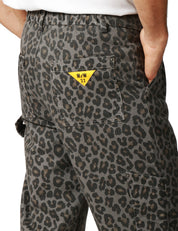 PANTALONE UOMO MAISON CRAZY WORKER 3.2 GREY LEOPARD IN COTONE