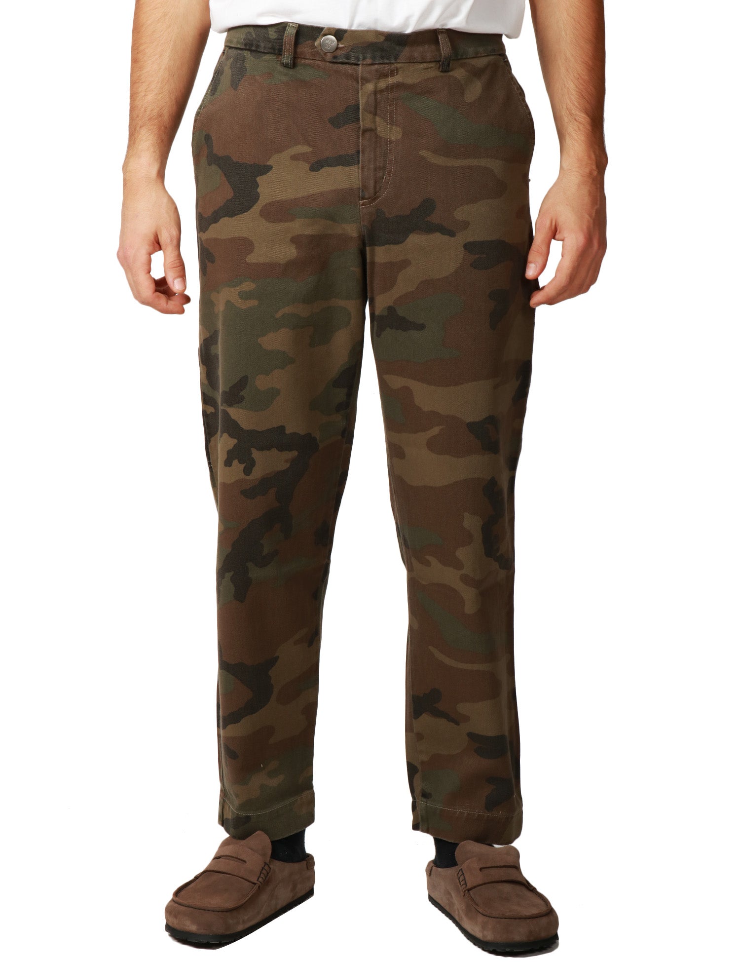 PANTALONE UOMO MAISON CRAZY WORKER 3.2 NUT CAMOUFLAGE MODELLO WORKER FOREST IN COTONE