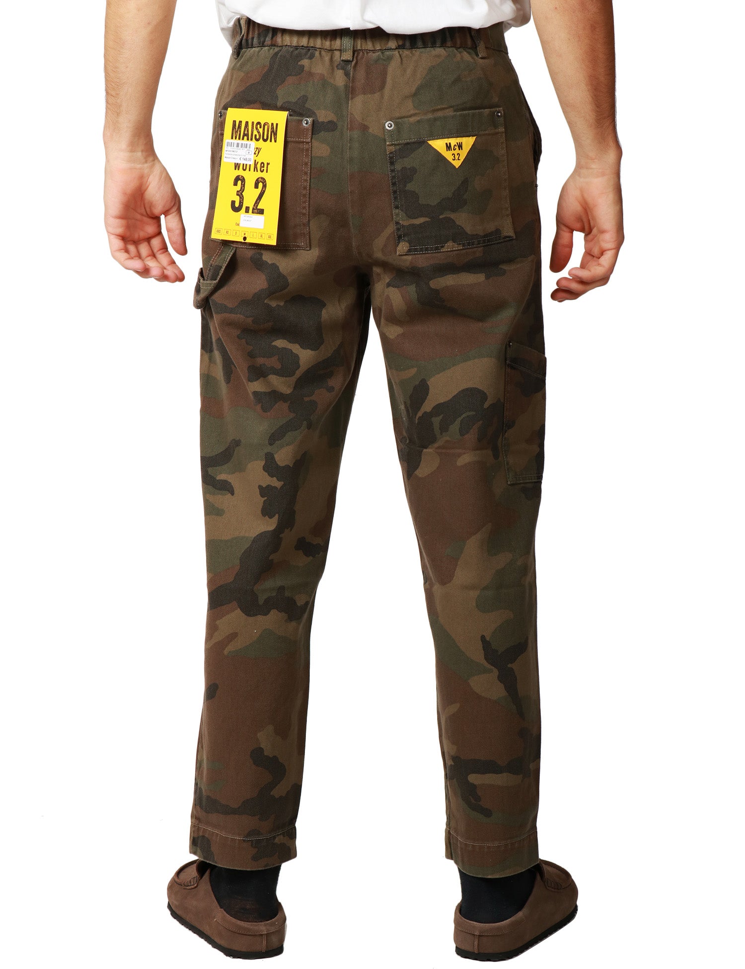 PANTALONE UOMO MAISON CRAZY WORKER 3.2 NUT CAMOUFLAGE MODELLO WORKER FOREST IN COTONE