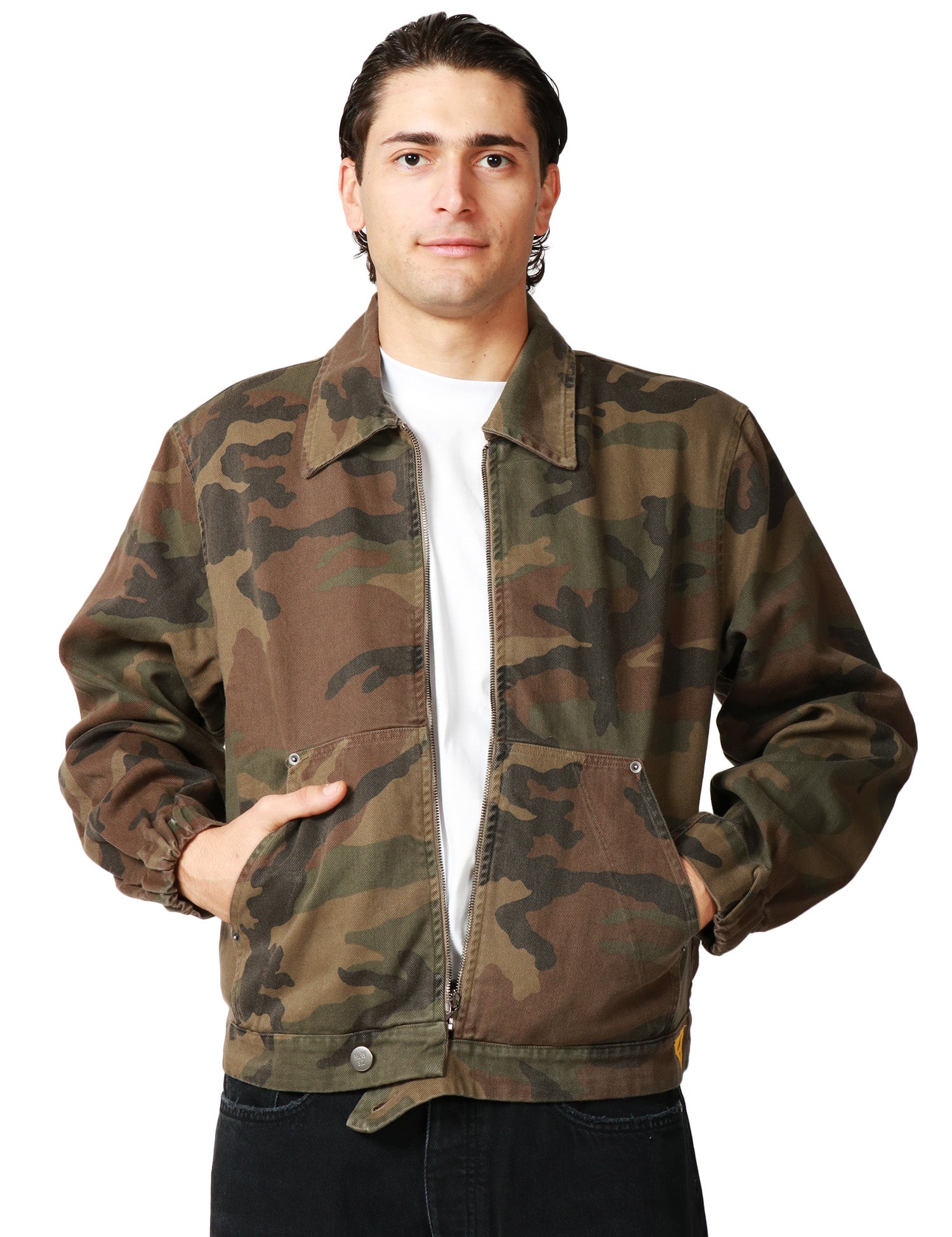 GIUBBOTTO BOMBER UOMO MAISON CRAZY WORKER 2.0 CAMOUFLAGE CON COLLETTO E ZIP