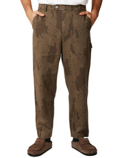 PANTALONE UOMO MAISON CRAZY WORKER 3.2 NUT DESERT STAMPATO IN COTONE