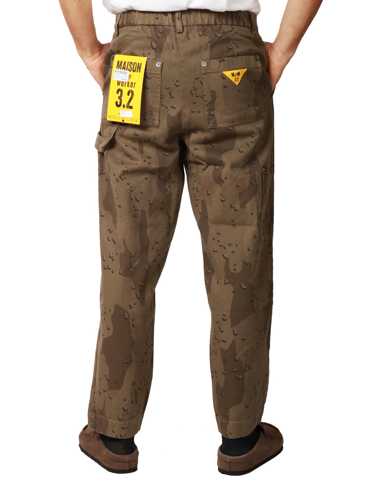 PANTALONE UOMO MAISON CRAZY WORKER 3.2 NUT DESERT STAMPATO IN COTONE