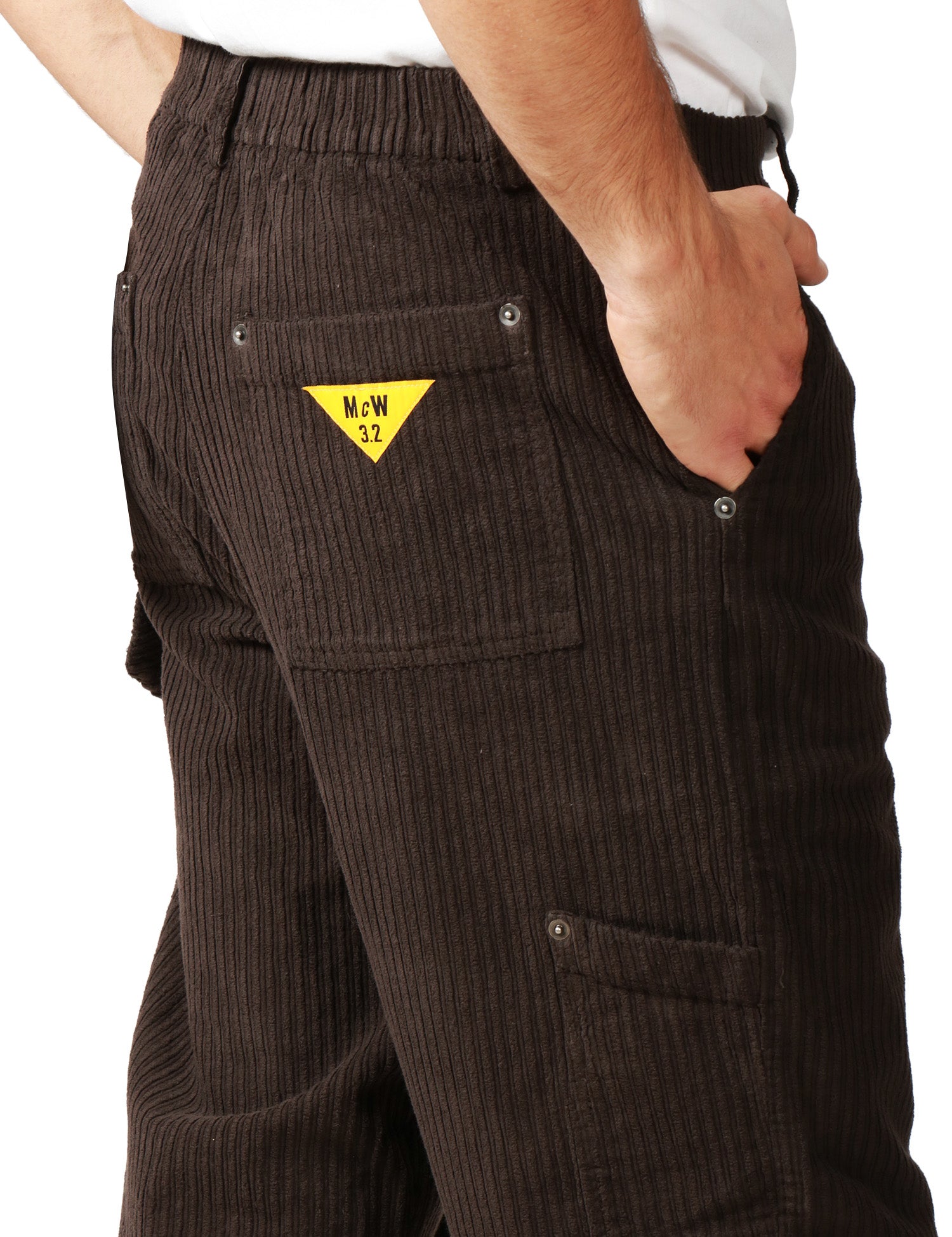 PANTALONE UOMO MAISON CRAZY WORKER 3.2 CIOCCOLATO IN VELLUTO DI COTONE A COSTE