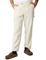 PANTALONE UOMO MAISON CRAZY WORKER 3.2 OFF WHITE MODELLO WORKER IN VELLUTO DI COTONE A COSTE