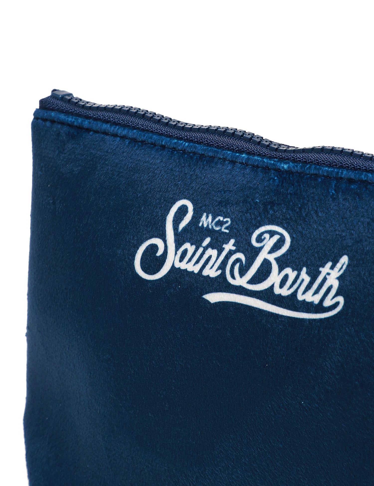 POCHETTE MC 2 SAINT BARTH ALINE BLU CON STAMPA "VACANZE DI NATALE"