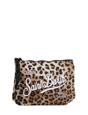 POCHETTE MC 2 SAINT BARTH ALINE LEOPARDATA CON STAMPA LOGO