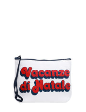 POCHETTE MC 2 SAINT BARTH ALINE OFF WHITE CON STAMPA "VACANZE DI NATALE"