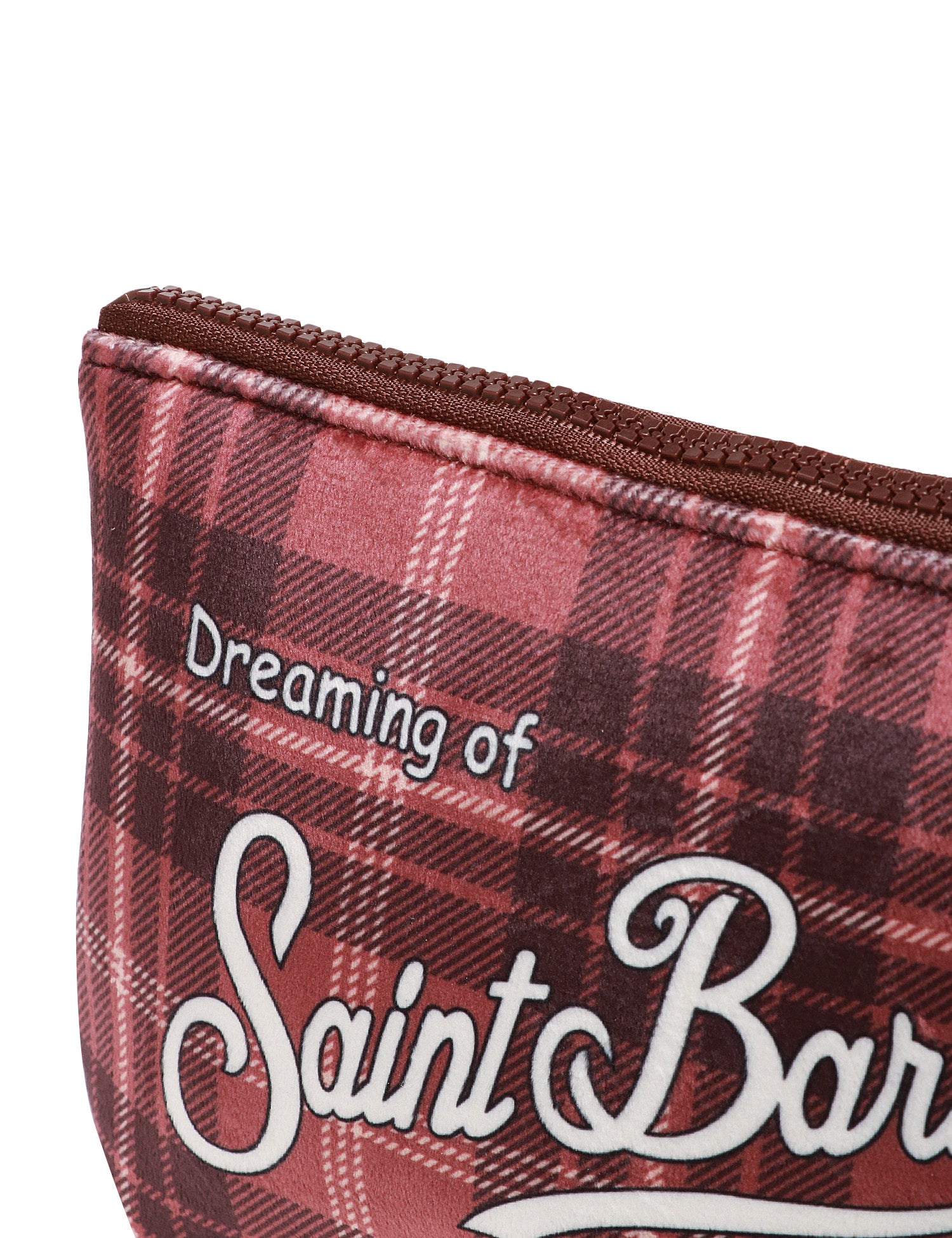 POCHETTE MC 2 SAINT BARTH ALINE BROWN BRITISH PLAID CON STAMPA LOGO
