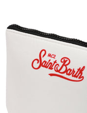 POCHETTE MC 2 SAINT BARTH ALINE OFF WHITE CON STAMPA "DEAR SANTA"