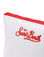 POCHETTE MC 2 SAINT BARTH ALINE BIANCO/ROSSO CON STAMPA "FATEMI SANTA"