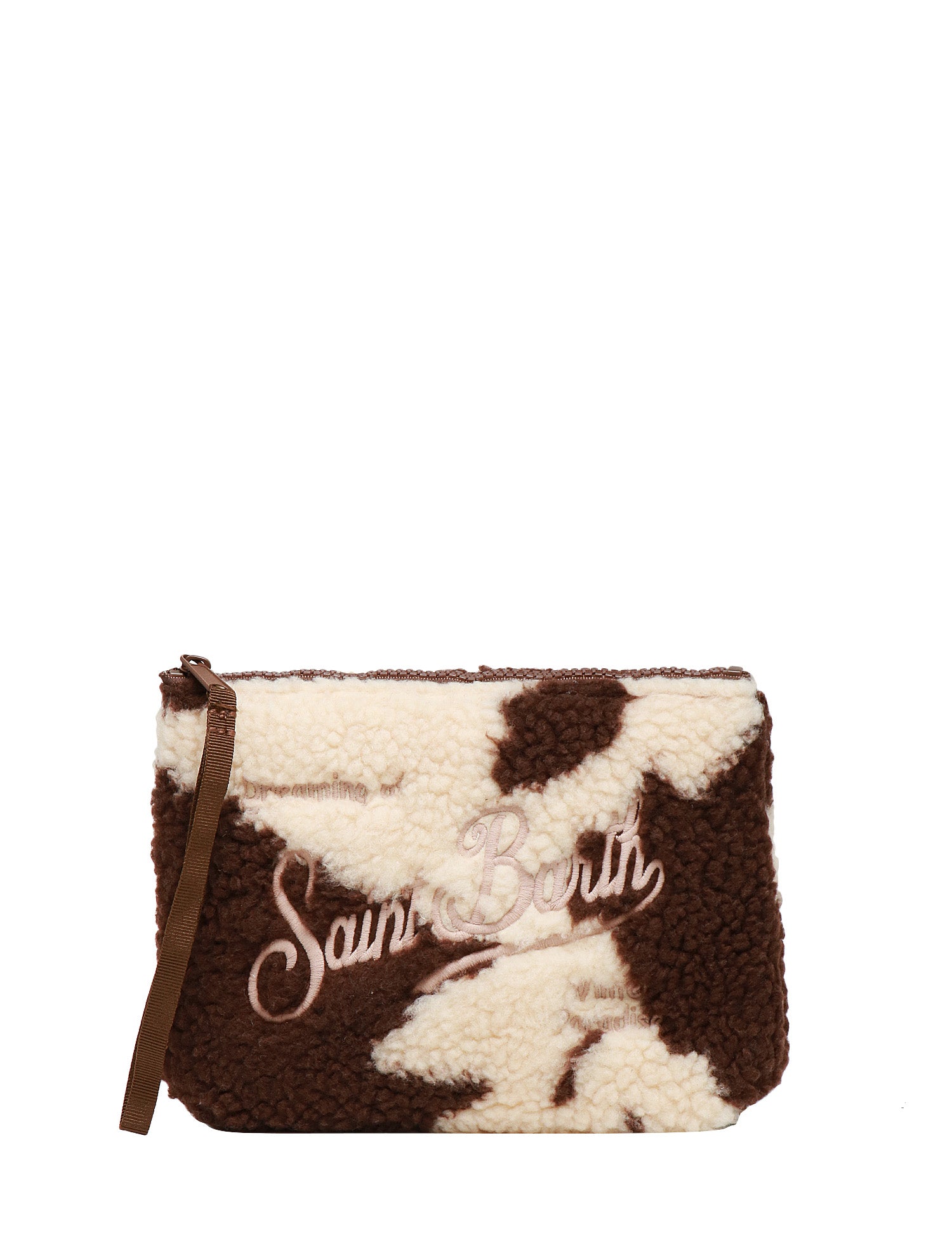 POCHETTE MC 2 SAINT BARTH ALINE TEDDY MUCCATA IN TESSUTO SKUBA E SHERPA CON LOGO RICAMATO