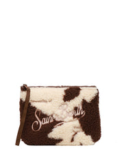 POCHETTE MC 2 SAINT BARTH ALINE TEDDY MUCCATA IN TESSUTO SKUBA E SHERPA CON LOGO RICAMATO