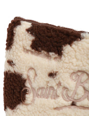 POCHETTE MC 2 SAINT BARTH ALINE TEDDY MUCCATA IN TESSUTO SKUBA E SHERPA CON LOGO RICAMATO