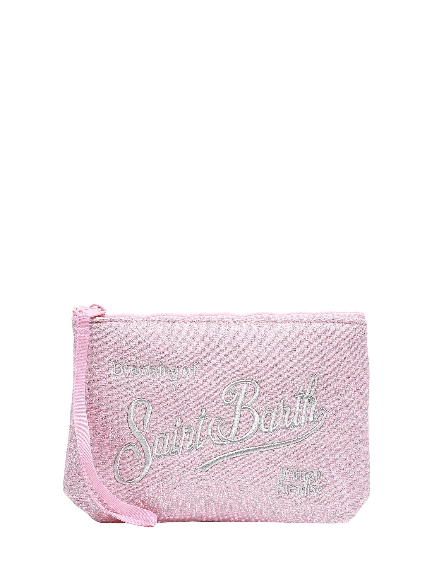 POCHETTE MC 2 SAINT BARTH ALINE ROSA LUREX CON RICAMO LOGO
