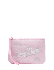 POCHETTE MC 2 SAINT BARTH ALINE ROSA LUREX CON RICAMO LOGO