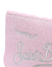 POCHETTE MC 2 SAINT BARTH ALINE ROSA LUREX CON RICAMO LOGO