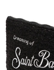 POCHETTE MC 2 SAINT BARTH ALINE NERA IN TWEED LUREX CON RICAMO LOGO