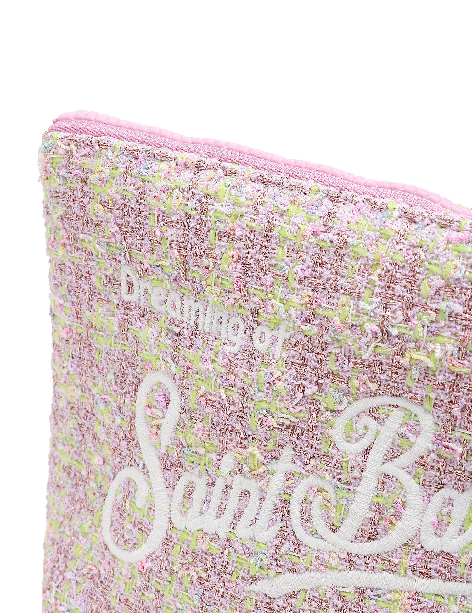 POCHETTE MC 2 SAINT BARTH ALINE ROSA IN TWEED LUREX CON RICAMO LOGO
