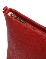 BORSA MC 2 SAINT BARTH ALINE BAG BORDEAUX IN PELLE MARTELLATA CON LOGO IMPRESSO A CALDO