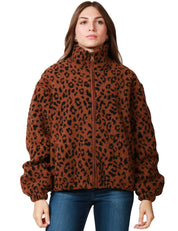 GIUBBINO DONNA MC 2 SAINT BARTH TEDDY BERCY MARRONE MACULATO CON COLLO ALTO E ZIP