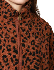 GIUBBINO DONNA MC 2 SAINT BARTH TEDDY BERCY MARRONE MACULATO CON COLLO ALTO E ZIP