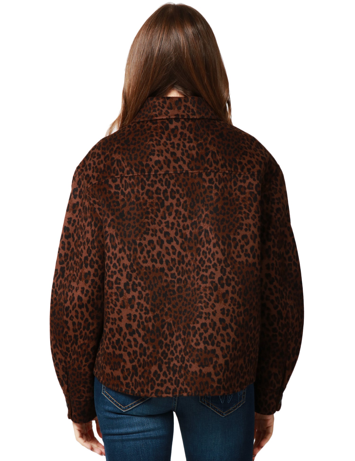 GIACCA DONNA MC 2 SAINT BARTH BONNIBELL BROWN CON STAMPA LEOPARDATA IN TESSUTO DOUBLE CUCITA A MANO