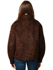 GIACCA DONNA MC 2 SAINT BARTH BONNIBELL BROWN CON STAMPA LEOPARDATA IN TESSUTO DOUBLE CUCITA A MANO
