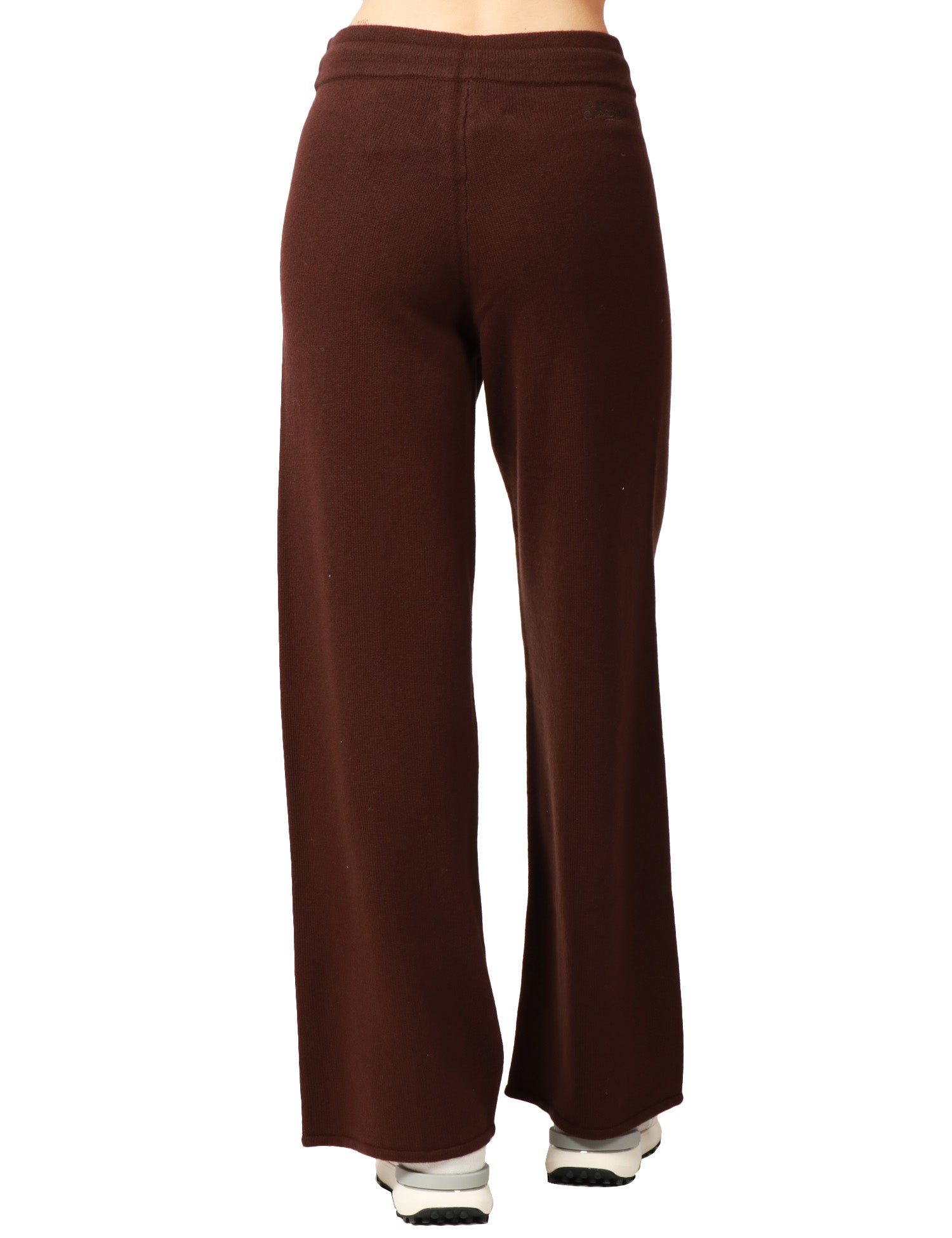 PANTALONE DONNA MC 2 SAINT BARTH CAMBON MARRONE A PALAZZO IN PURA LANA CON COULISSE