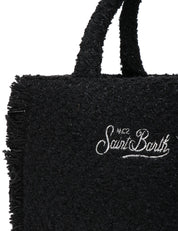 BORSA DONNA MC 2 SAINT BARTH COLETTE TWEED NERA IN TWEED CON LOGO RICAMATO