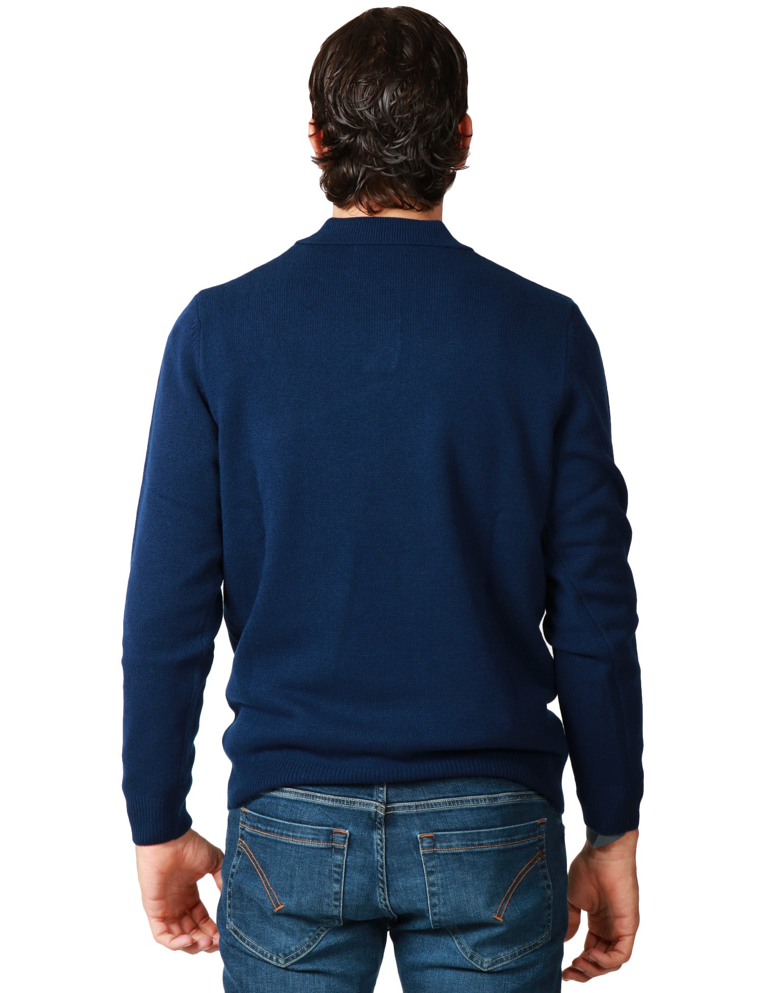 MAGLIA POLO UOMO MC 2 SAINT BARTH COVENT BLU IN LANA MERINO
