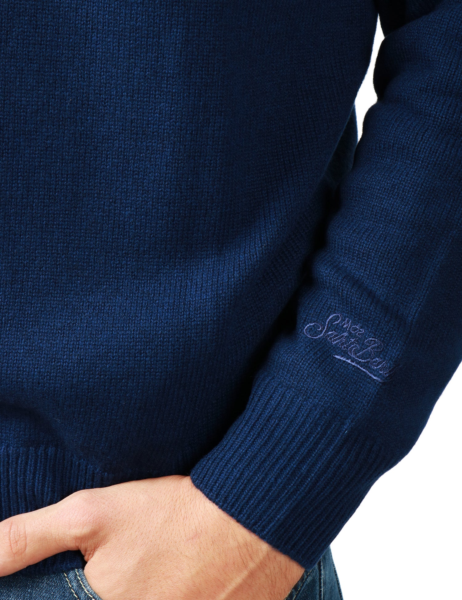 MAGLIA POLO UOMO MC 2 SAINT BARTH COVENT BLU IN LANA MERINO