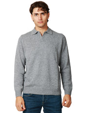 MAGLIA POLO UOMO MC 2 SAINT BARTH COVENT GRIGIO IN LANA MERINO