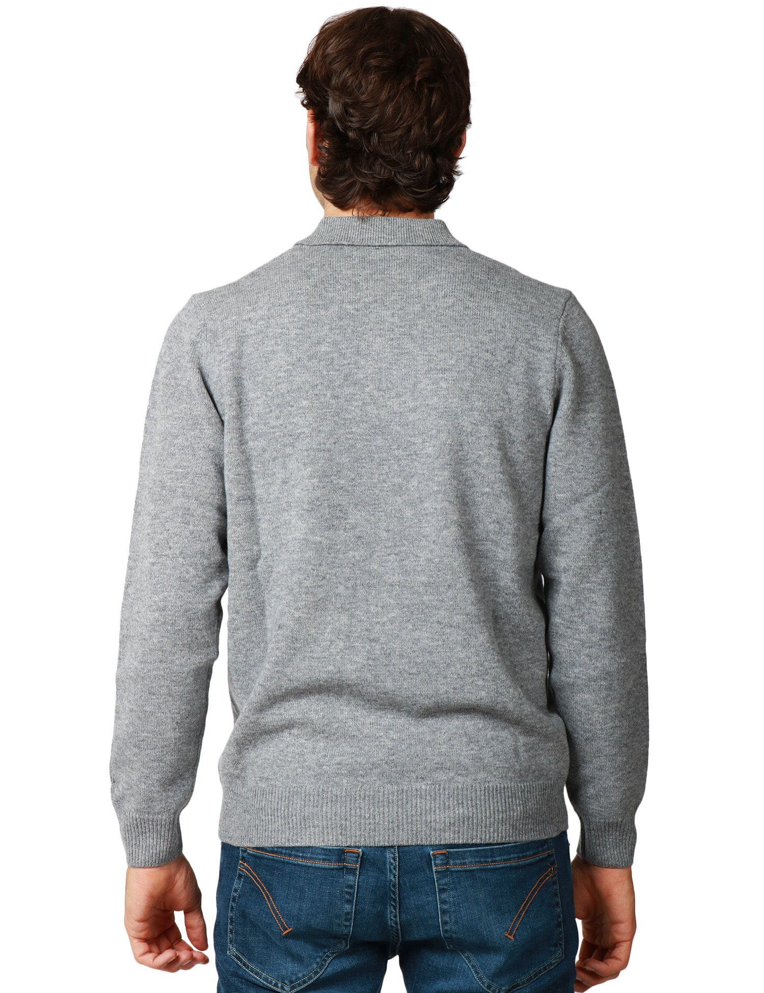 MAGLIA POLO UOMO MC 2 SAINT BARTH COVENT GRIGIO IN LANA MERINO