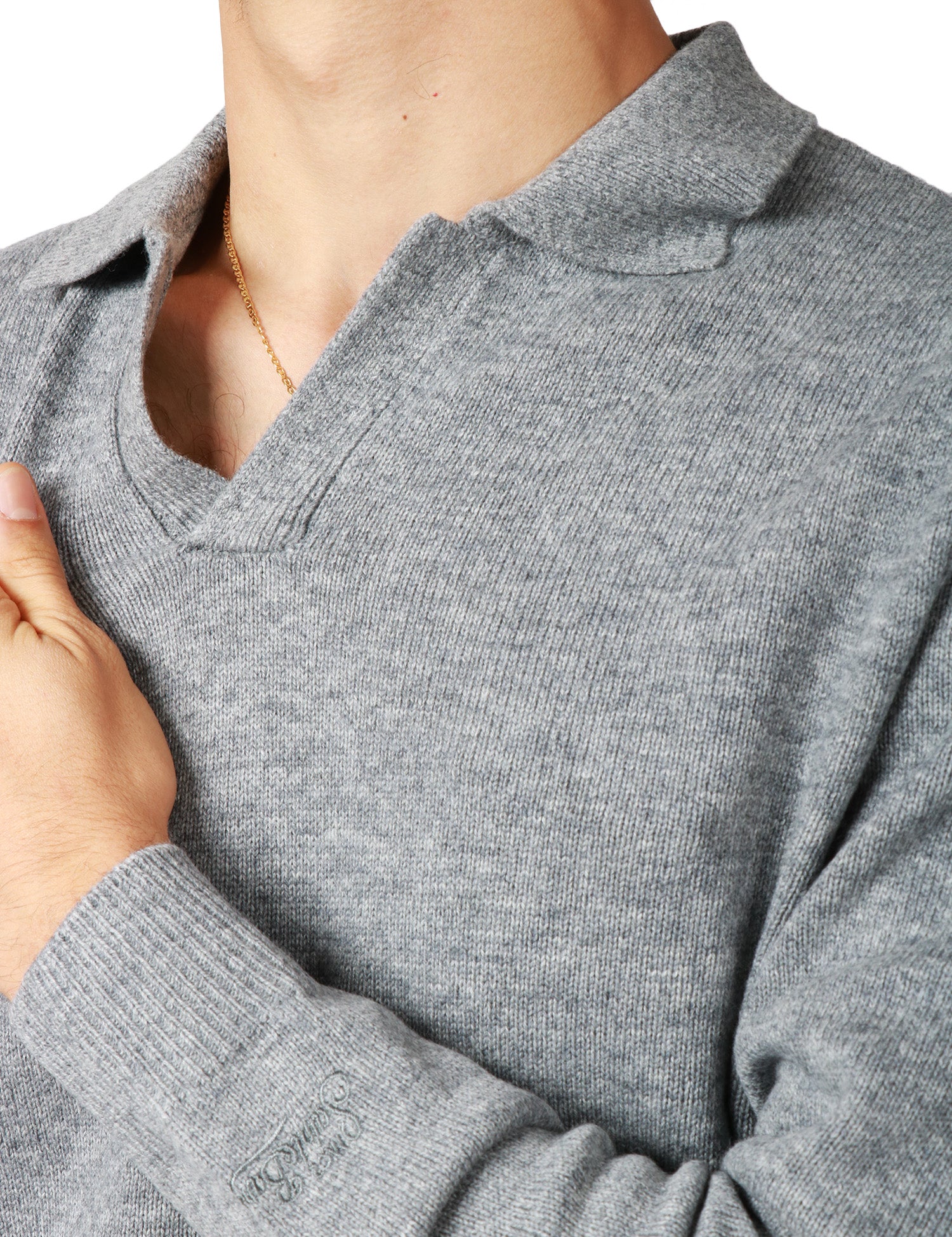 MAGLIA POLO UOMO MC 2 SAINT BARTH COVENT GRIGIO IN LANA MERINO