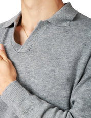MAGLIA POLO UOMO MC 2 SAINT BARTH COVENT GRIGIO IN LANA MERINO