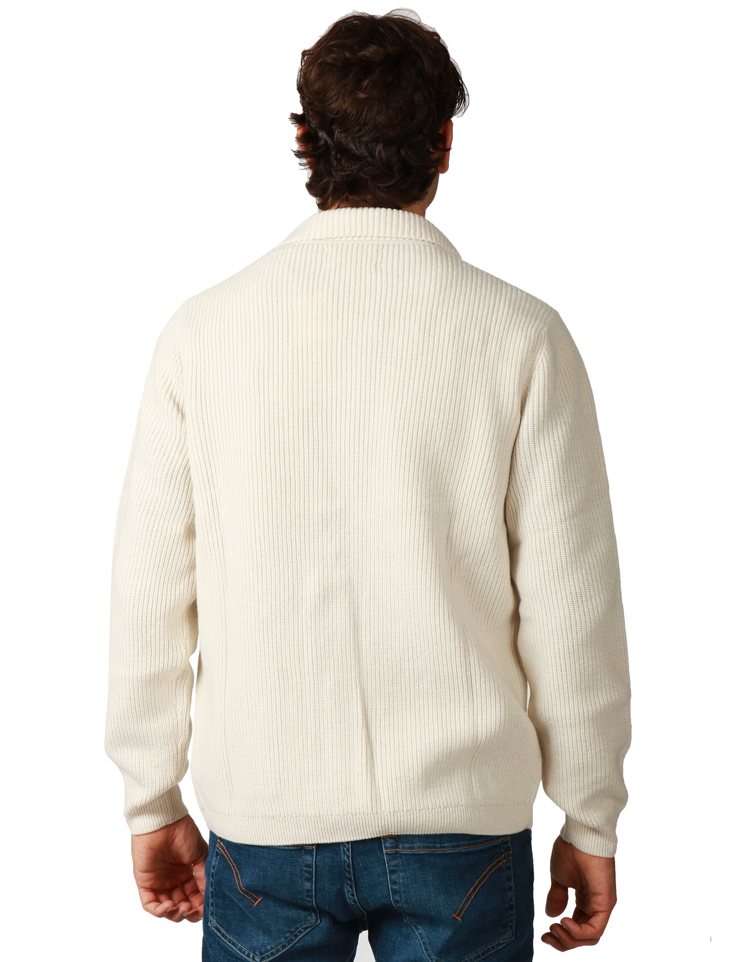 GIACCA UOMO MC 2 SAINT BARTH EATON GRAIN IN LANA MERINO A COSTA INGLESE CON COLLO REVER E TASCHE